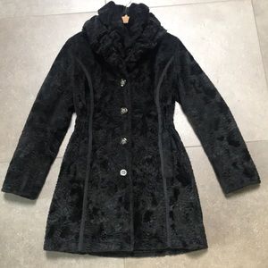 Laundry Black faux fur reversible coat